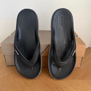 CROCS Bayaband ‘Black/White’ Unisex Slides Flip Flops- SZ M 4- W 6